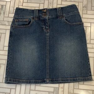 LOFT Dark Blue Denim Mini Skirt